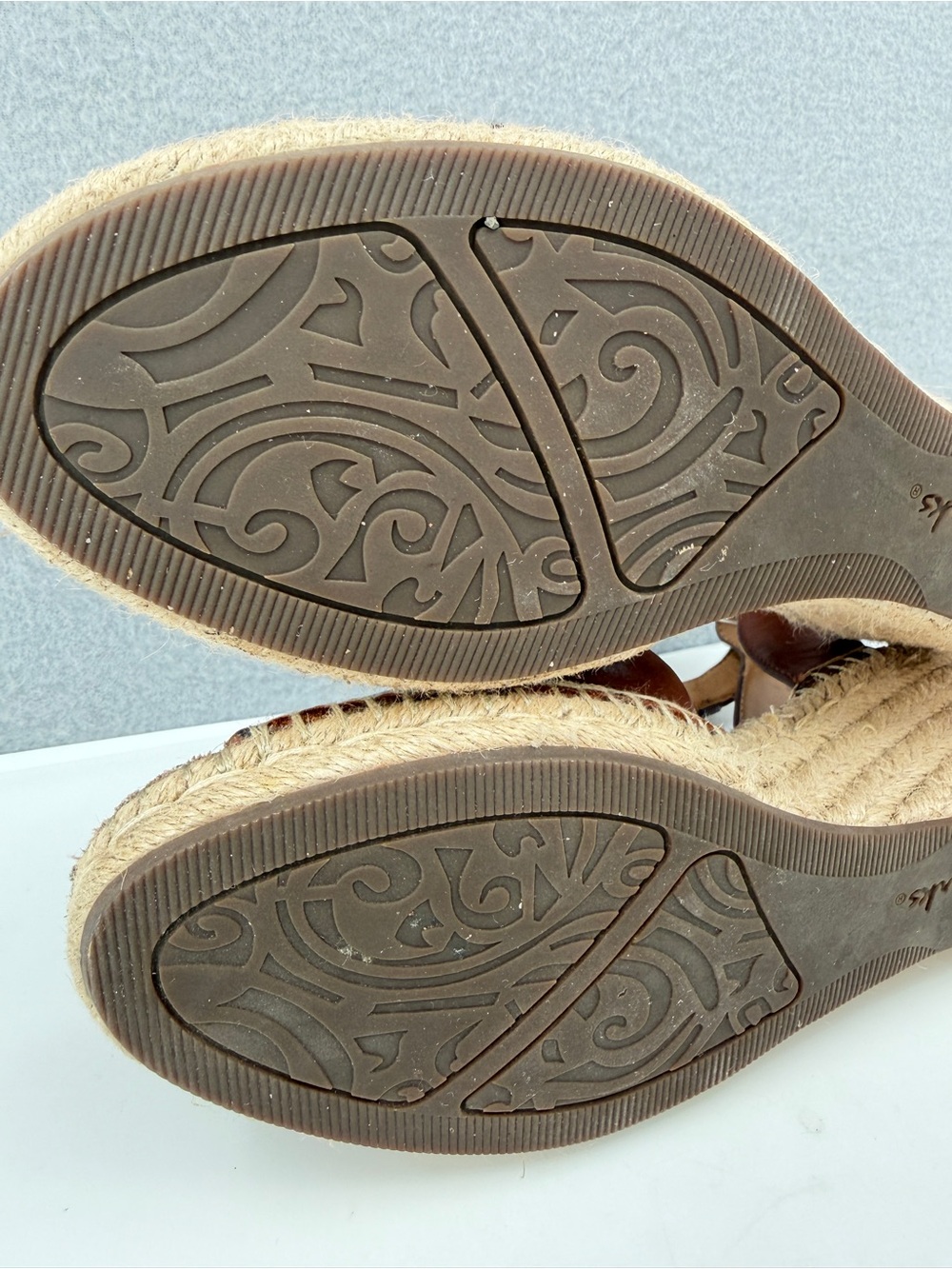 Clarks Petrina Selma Wedge Espadrille Heel Sandals Women's 9.5 Brown Ankle Strap - Picture 10 of 16